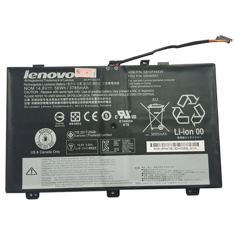 Replacement Battery for LENOVO SB10F46439 battery
