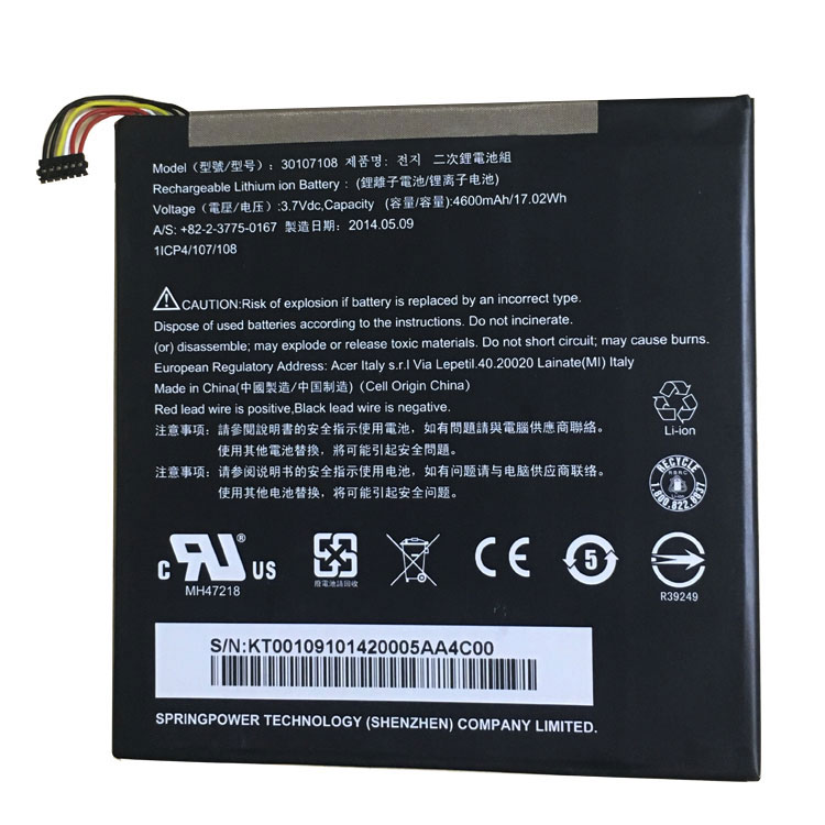 Replacement Battery for ACER 30107108 battery