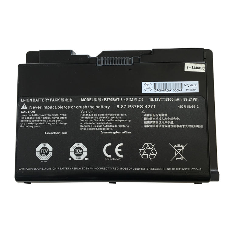 Replacement Battery for CLEVO P370BAT-8 battery