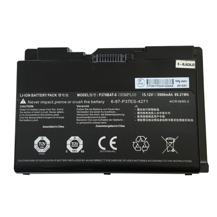 Replacement Battery for Clevo Clevo p370em battery