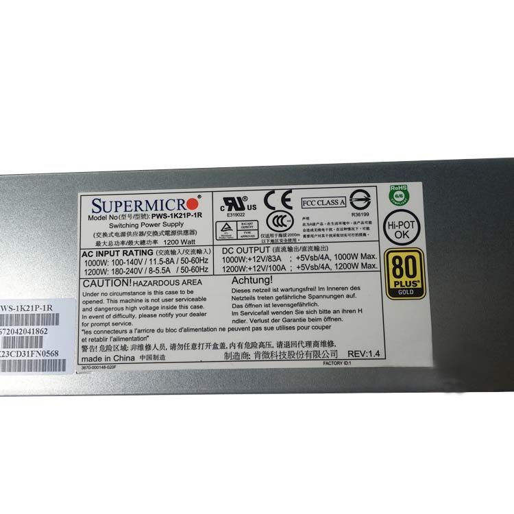 SUPERMICRO PWS-1K21P-1R Power Supply